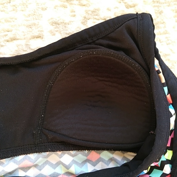 Pure Paradise Zig Zag Empire Waist Tankini Swim Top 36DD Multicolor - Picture 14 of 15